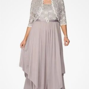 R & M Richards Women’s 2 Piece Lace Jacket Dress 18 W Plus